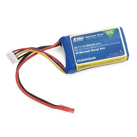 E-Flite 450mAh 3S 11.1V 50C LiPo, 18AWG JST