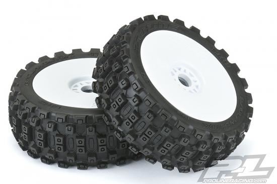 Proline Badlands Mx 1:8 Buggy M2 Tyres Pre Mounted On White Wheels (2)