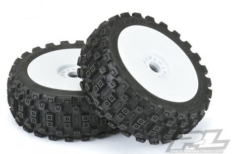 Proline Badlands Mx 1:8 Buggy M2 Tyres Pre Mounted On White Wheels (2)