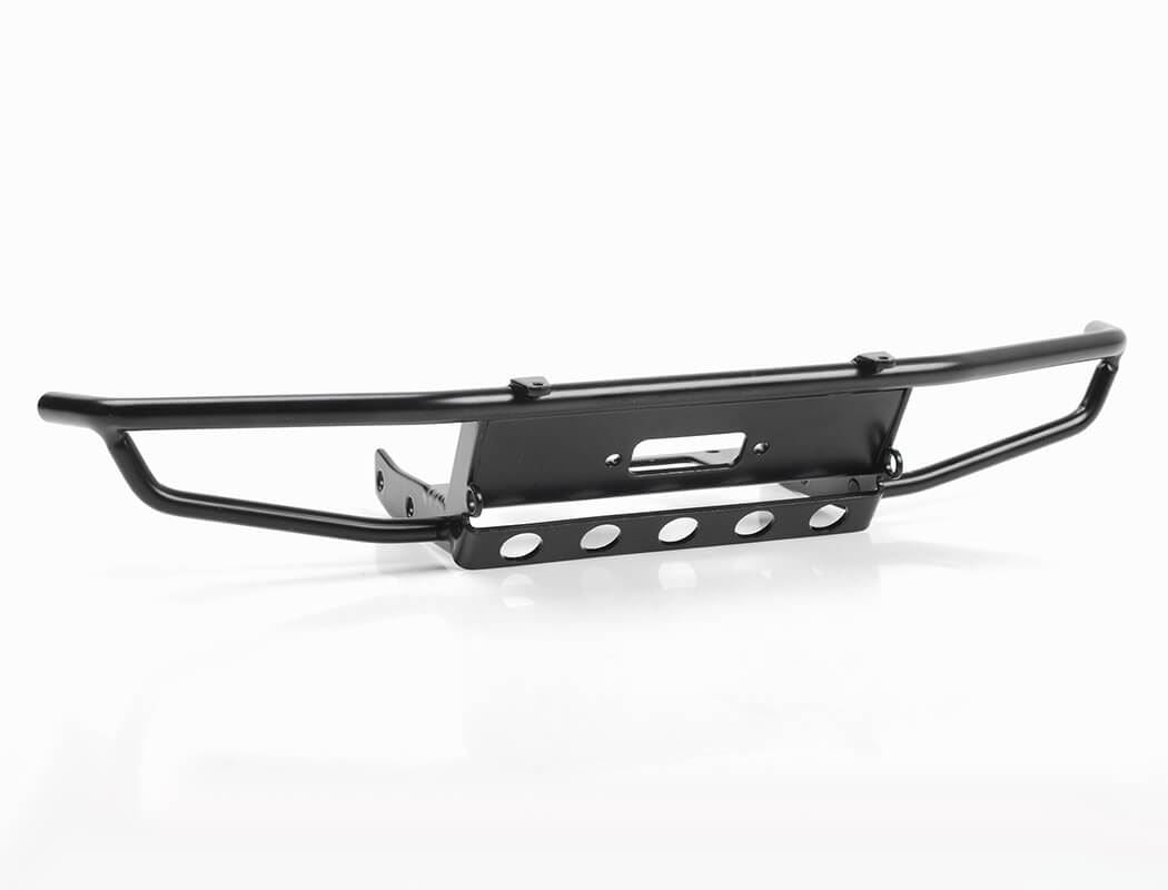 RC4WD GUARDIAN STEEL FRONT WINCH BUMPER W/IPF LIGHTS FOR AXIAL 1/10 SCX10 II UMG10 (BLACK)