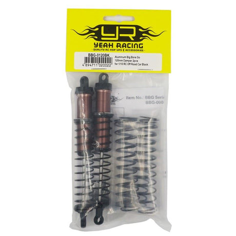 Yeah Racing Aluminum Big Bore Go 120mm Damper 2pcs for 1/10 RC Off Road Car Black