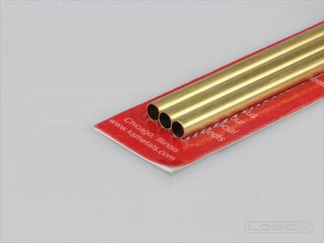 KS 300mm Thin Wall Brass Tube 5mm OD (Pk3) .225mm Wall