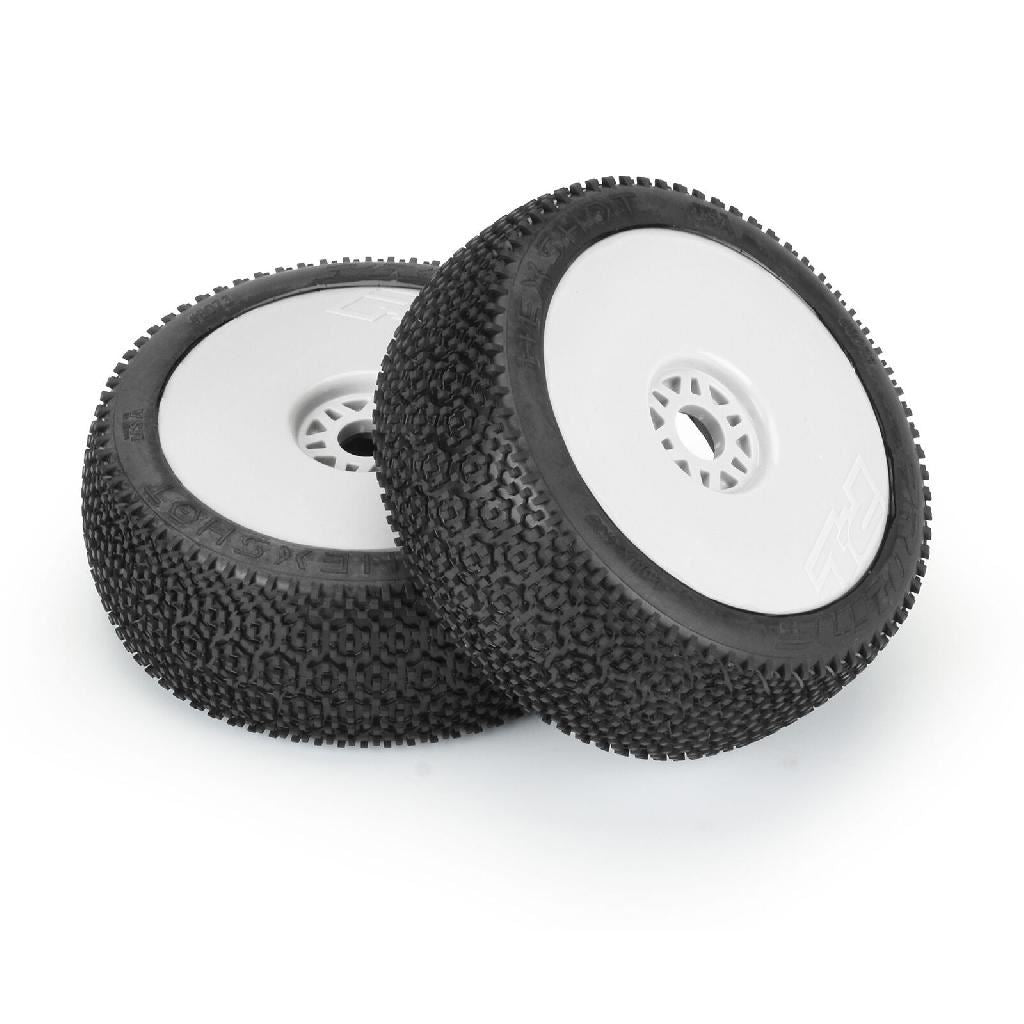 Proline 1/8 Hex Shot S3 Front/Rear Buggy Tires Mounted 17mm White (2