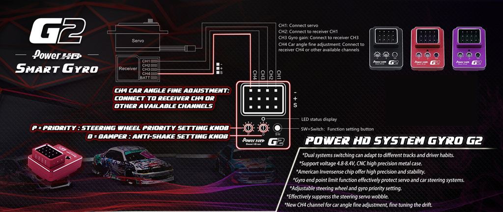 Power Hd Gyro G2 Drift Dual System 4Ch