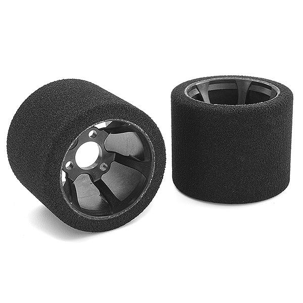 Corally Attack Foam Tires 1/12 Circuit 30 Shore Pink Rear Carbon Rims 2Pcs