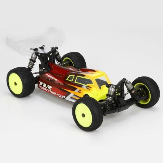 TLR Cab FWD Body & Wing Set, Clear,w/stickers: 22-4