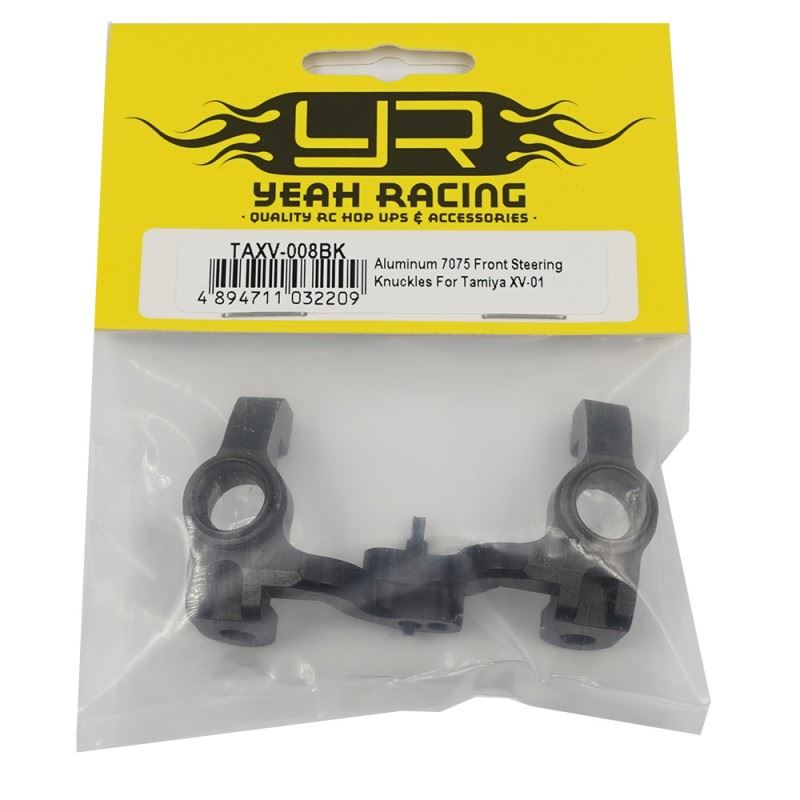 Yeah Racing Aluminum 7075 Front Steering Knuckles Black For Tamiya XV-01