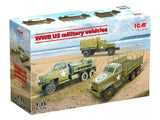 Icm Wwii U.S. Military Vehicles, G7117, Studebaker Us6-U3, Studebaker Us6-U5 (Set Of 3 Trucks)