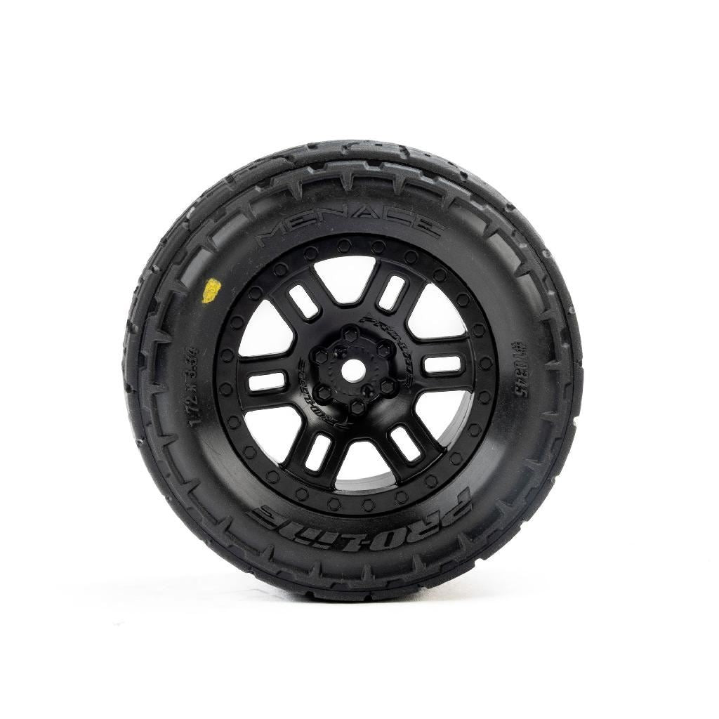 Pro-Line Menace Front/Rear Street Tires Mounted 12Mm Black Split Six