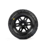 Pro-Line Menace Front/Rear Street Tires Mounted 12Mm Black Split Six