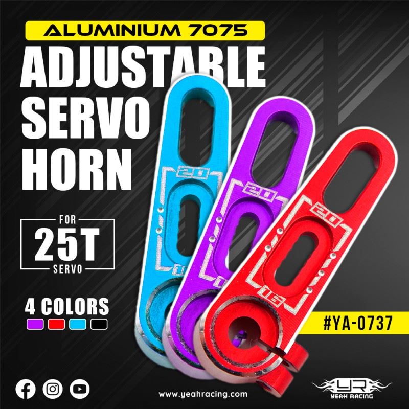 Yeah Racing 25T Aluminium 7075 Adjustable Servo Horn 15.5Mm To 20Mm (0.5Mm Step)