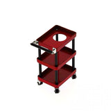 Yeah Racing 1/10 RC Accessory 3-Tiered Rolling Metal Handy Cart Red