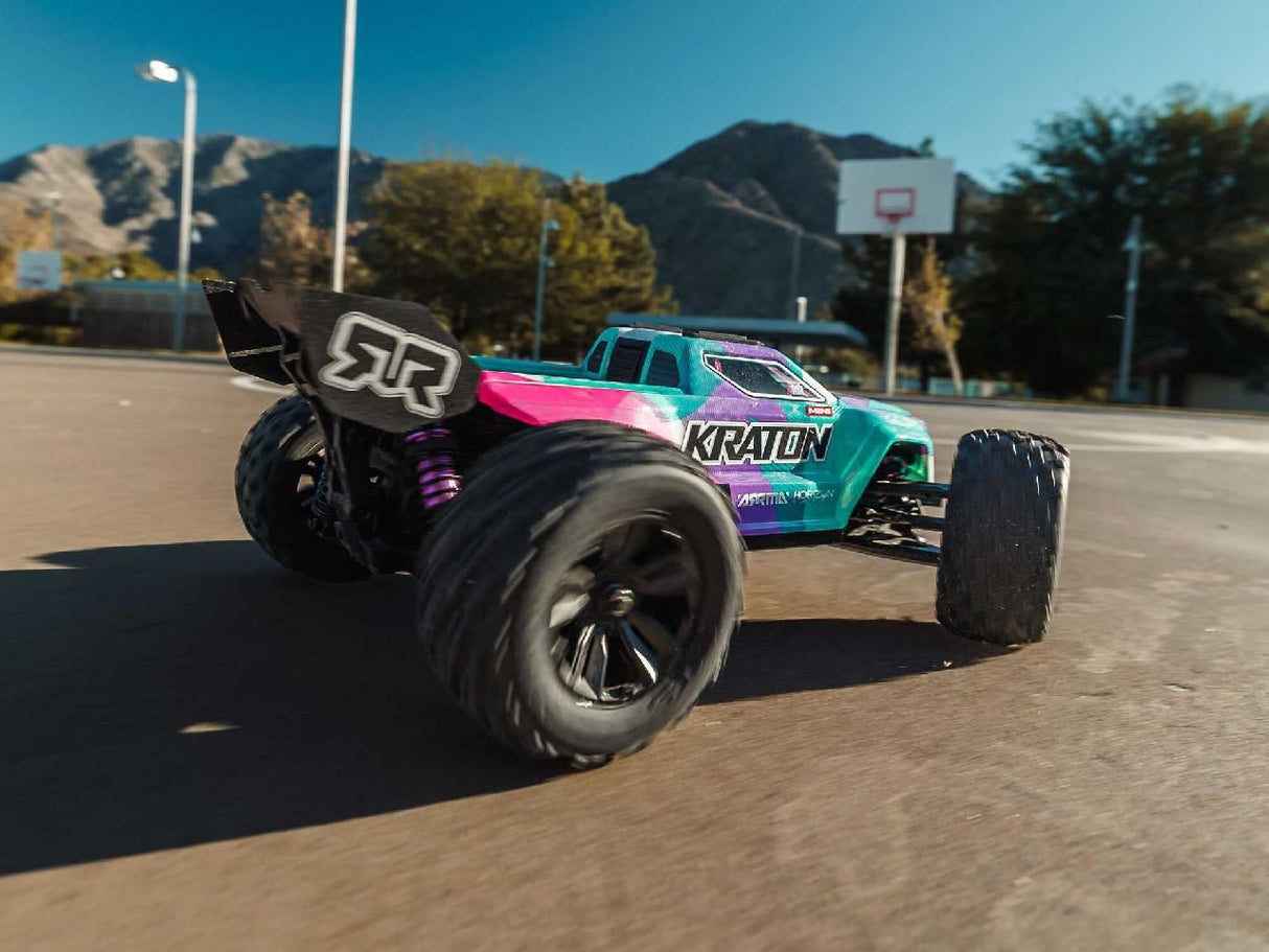 Arrma 1/16 Mini Kraton 3S Dsc 4X4 Rtr With Batt/Charg, Teal/Pink