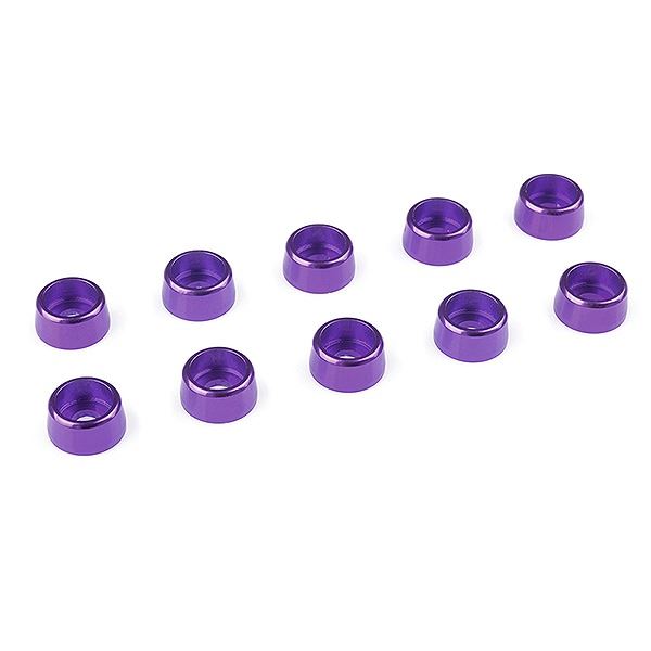 Corally Aluminium Washer For M3 Socket Head Screws Od=8mm Purple 10Pcs