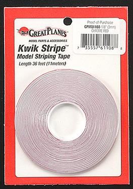 GPLANES Striping Tape Chrome Red 1/8" (3mm x 11m)