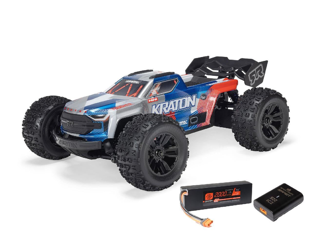 Arrma 1/16 Mini Kraton 3S Dsc 4X4 Rtr With Batt/Charg, Red/Blue