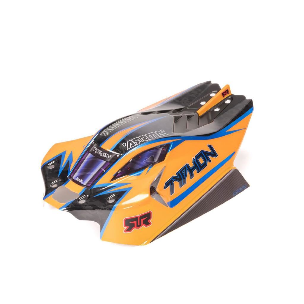 Arrma 1/8 Clipless Painted Decaled Body, Orange: Typhon 4X4
