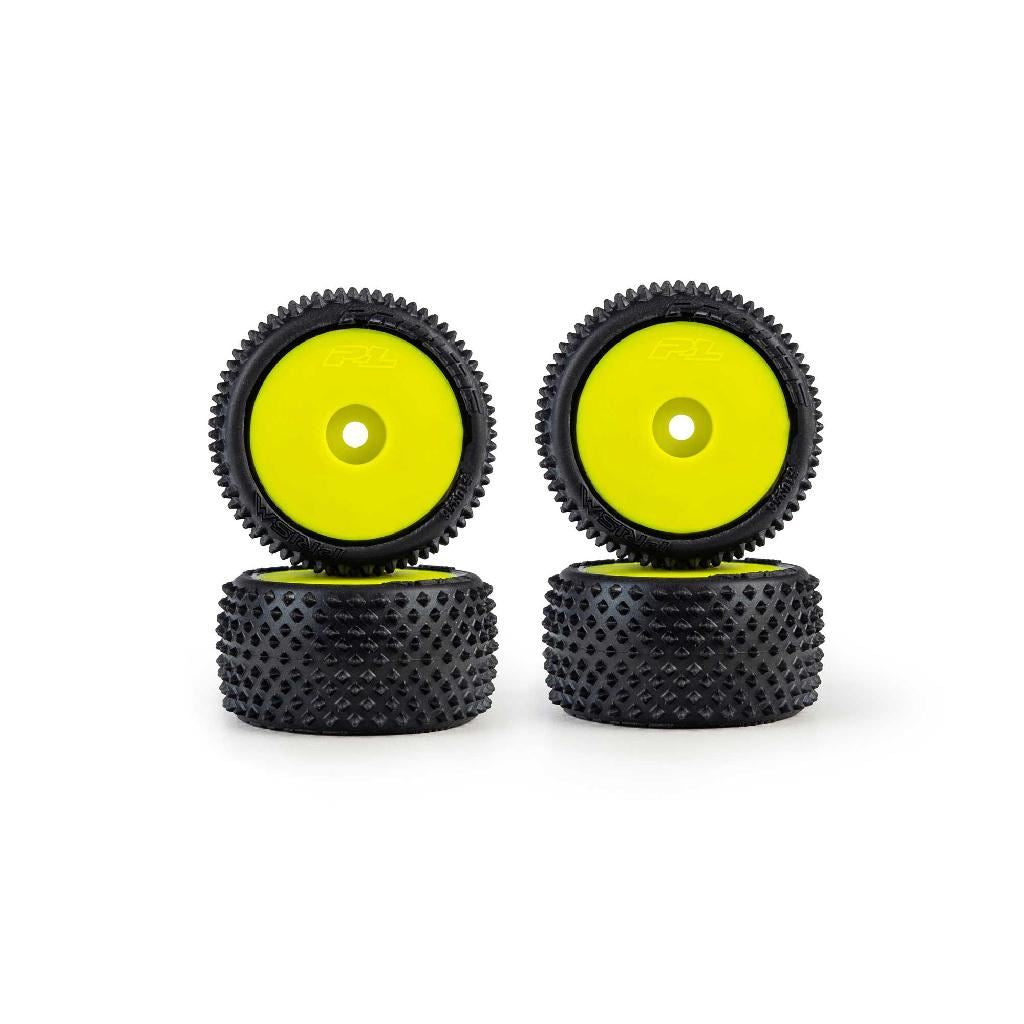 Pro-Line 1/28 Prism Front/Rear Carpet Tires Mounted 7Mm, Yellow (4):