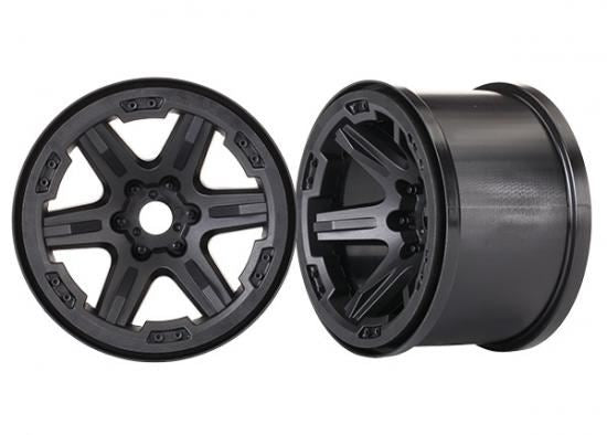 TRAXXAS Wheels, 3.8' (black) (2) (17mm splined)