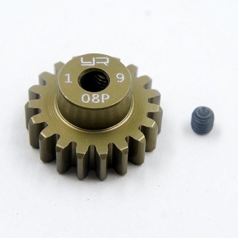 Yeah Racing Aluminum 7075 Hard Coated Motor Pinions 0.8M 19T For Tamiya Car