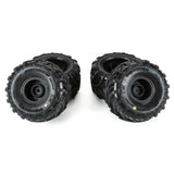 Pro-Line Dreadnaught Mounted Black Wheel F/R (4) For Arrma Gorgon/Qua