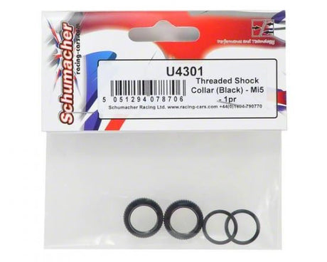 Schumacher Threaded Shock Collar (Black) - Mi5 - 1pr