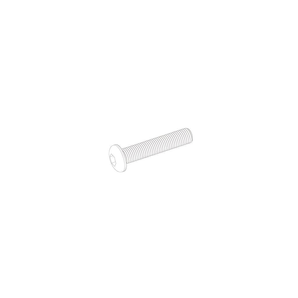 3*15Tm Hex Half Round Machine Screw (8Pcs)