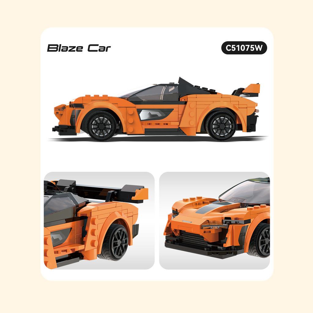 Cada Orange Blaze Sports Car - 295 Pcs