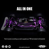 Yeah Racing Magenta Aluminum Conversion Kit For Tamiya Tt02 Purple