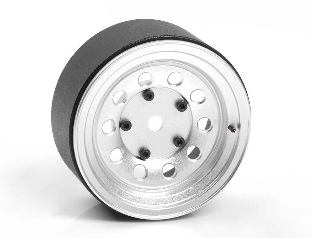 RC4WD BURATO 2.2  BEADLOCK WHEELS W/ CENTER CAPS (SILVER)