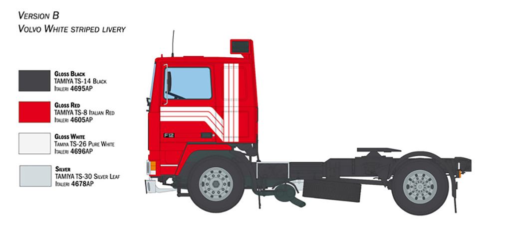 Italeri Volvo F-12 Intercooler (Low Roof) with accessories