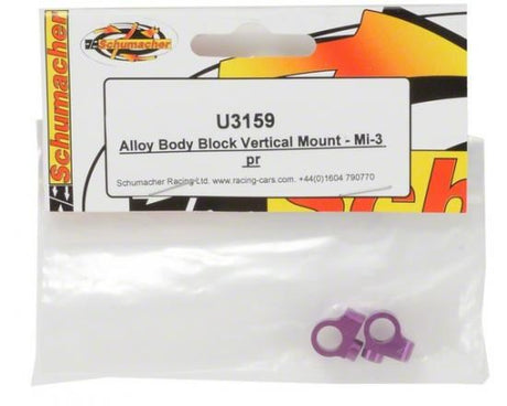 Schumacher Alloy Body Post Block; Vertical Mount - Mi-3 (pr)