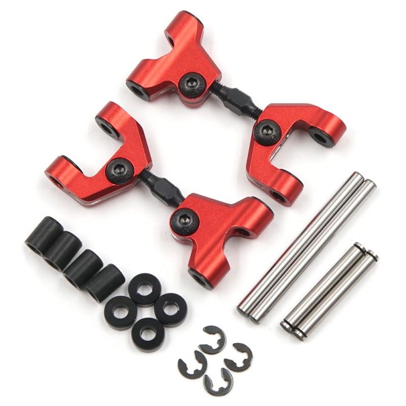 Yeah Racing Aluminum Rear Upper Arm Set For Tamiya TT-01 TT-01E Red