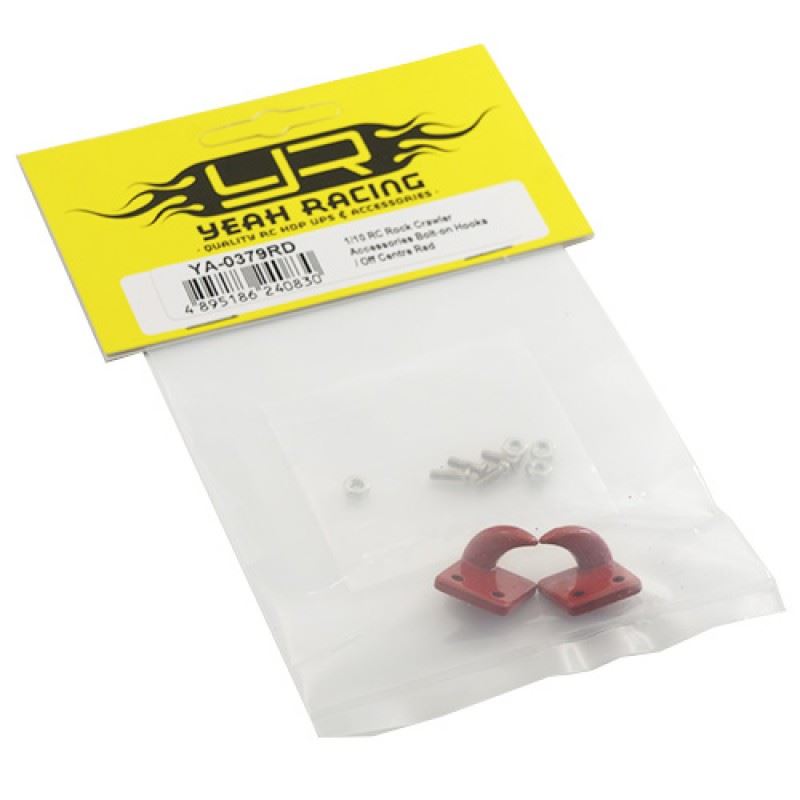 Yeah Racing 1/10 RC Rock Crawler Accessories Bolt-on Hooks / off Centre Red