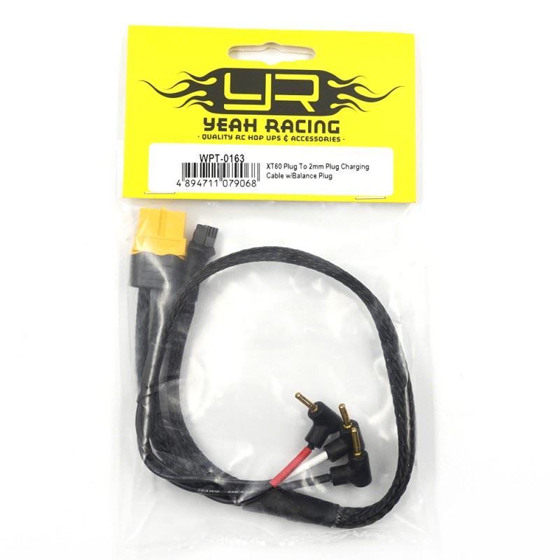 Yeah Racing Xt60 Plug To 2Mm Plug (Angled Type) Charging Cable W/ Balance Plug (32Mm)