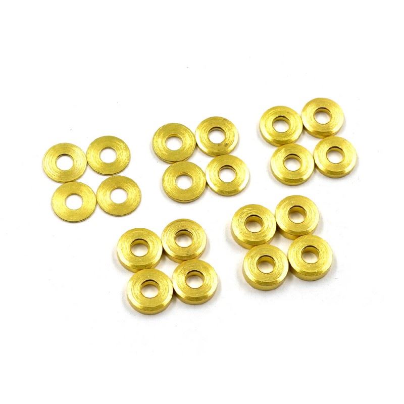 Yeah Racing Brass M3 X 8Mm Flat Washer 0.5 / 1 / 1.5 / 2 / 2.5 mm 4Pcs Each
