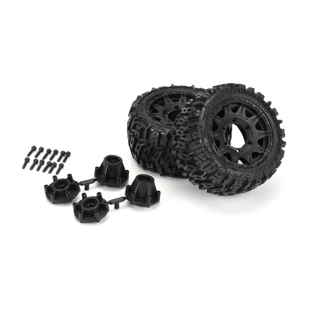 Proline 1/10 Trencher Lp Front/Rear 2.8In Mt Tires Mounted 12mm Blk R