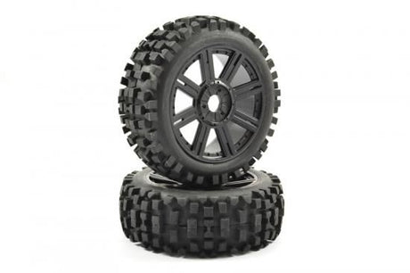 FASTRAX 1:8 ROCK BLOCK MOUNTED ON 8-SPOKE BLACK (PR)
