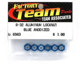 Team Associated Blue 8-32 Alum. Nuts