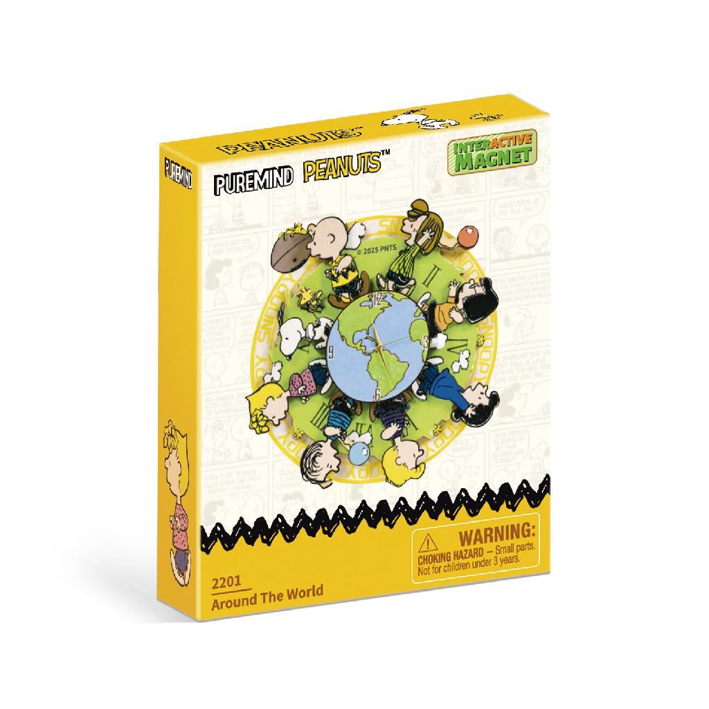 Puremind Peanuts™ Magnetic Around The World Wooden Clock