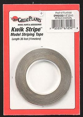 GPLANES Striping Tape Metallic Charcoal 1/8" (3mm x 11m)
