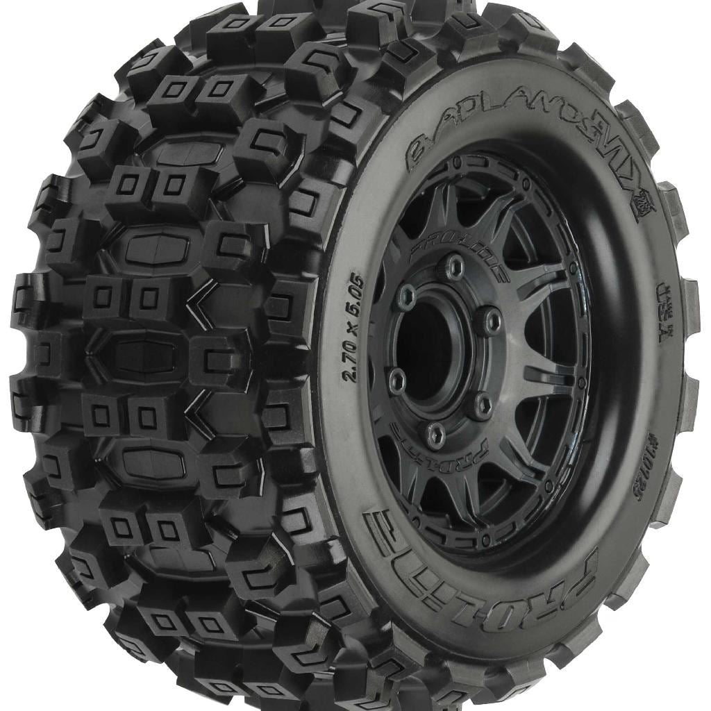 Proline 1/10 Badlands Mx28 Fr/Rr 2.8In Mt Tires Mounted 12mm Blk Raid
