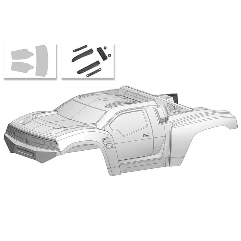Corally Polycarbonate Body Punisher Xd Clear/Cut + Decals