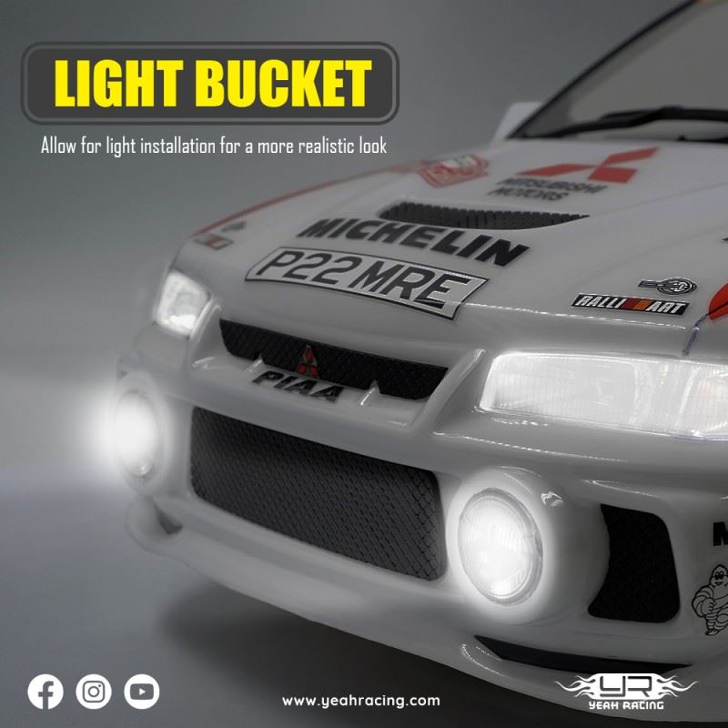 Yeah Racing 1/10 Mitubishi Lancer Evo Iv Rally Catalunya 1997 #1 Clear Body W/Rims Set