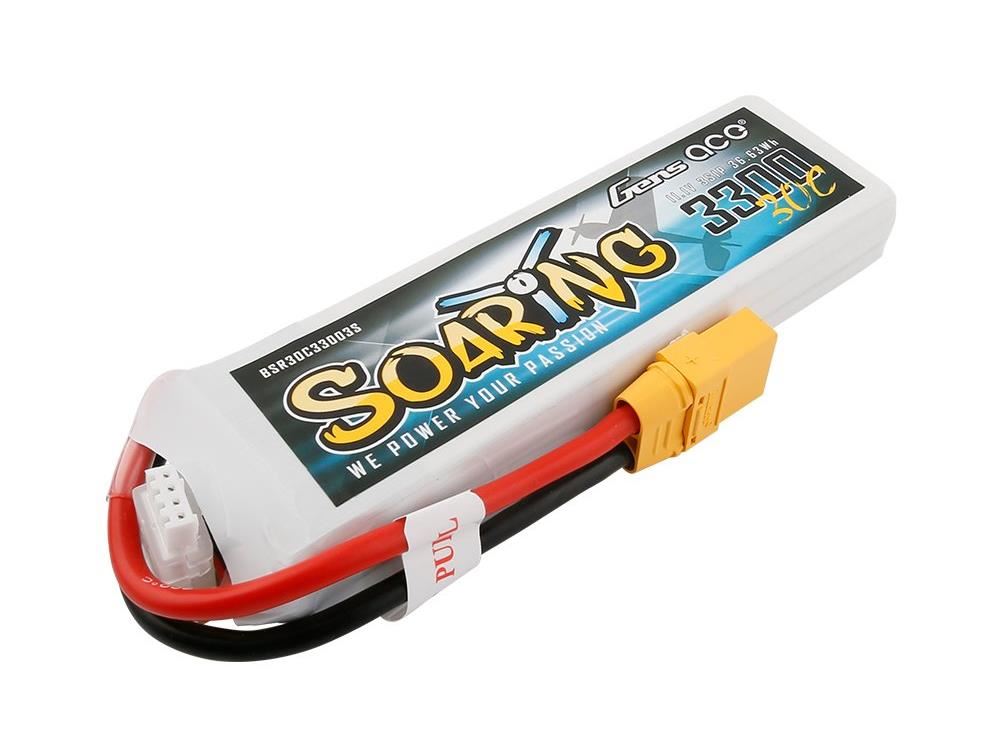 Gens Ace Li-Po 3S 11.1V 3300mAh 30C Soaring with XT90