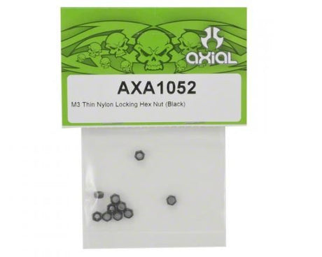 AXIAL Thin Nylon Locking Hex Nut M3 Black (10)