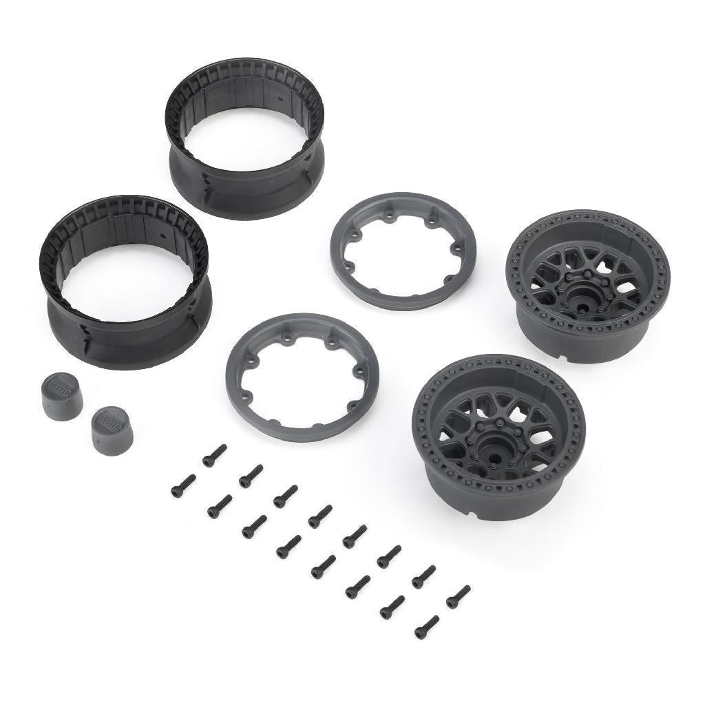 Axial 1.9In Kmc Grenede Beadlock Wheels, Gray (2)