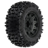 Proline 1/10 Badlands Front/Rear 2.8In Mt Tires Mounted 12mm Blk Raid