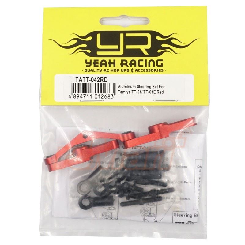 Yeah Racing Aluminum Steering Set For Tamiya TT-01E Red