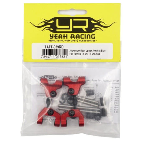 Yeah Racing Aluminum Rear Upper Arm Set For Tamiya TT-01 TT-01E Red